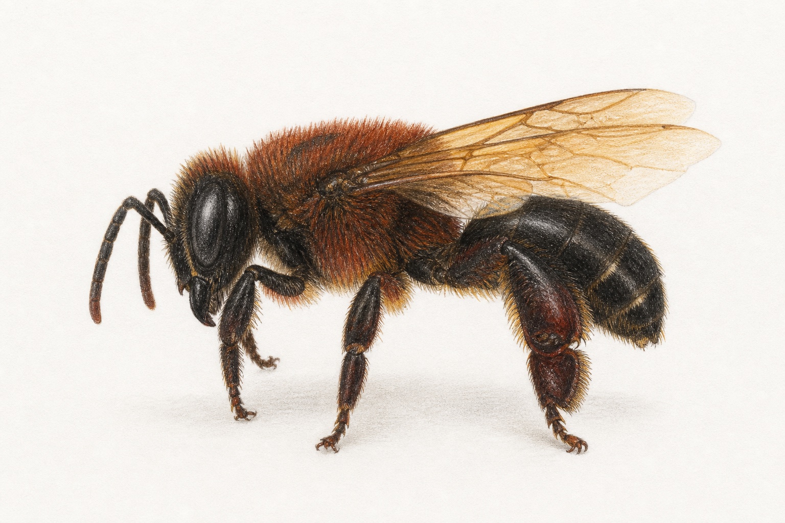 Illustration of the Jandaíra bee (Melipona subnitida)