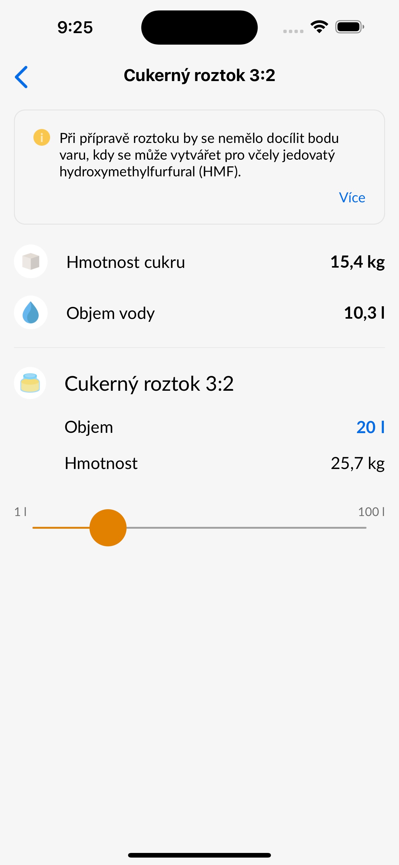 Výpočet cukerného roztoku 3:2 pro zimní zásoby