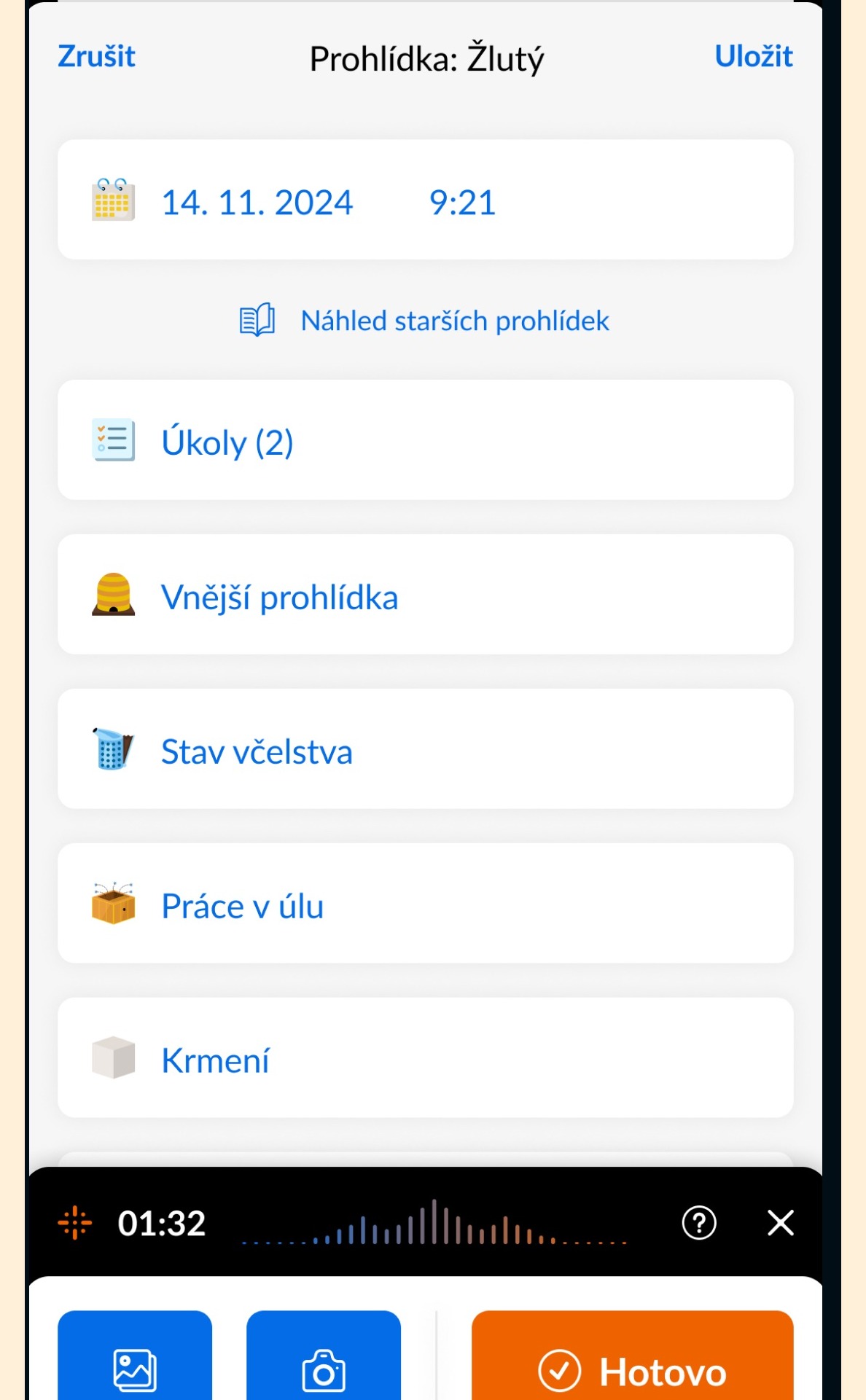 Dyktowanie głosowe przeglądu w Beentry — nagrywanie i automatyczne etykiety